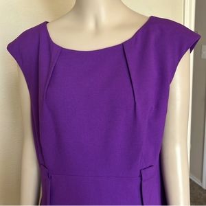 Calvin Klein Women's Purple Short Sleeve High Waisted Sheath Dress Size 12P